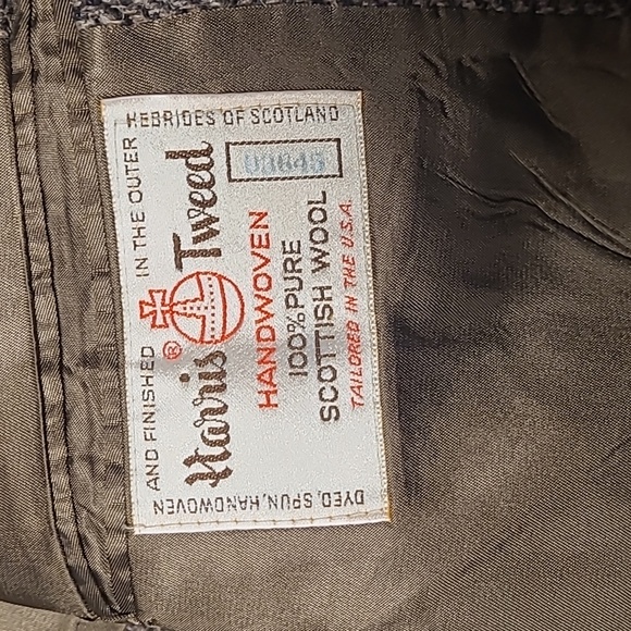 HARRIS TWEED HERRINGBONE SPORT COAT BLAZER - Picture 7 of 10